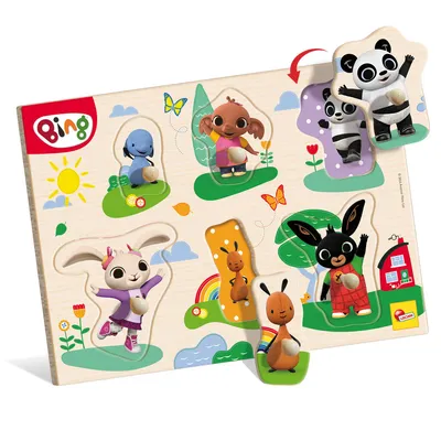 Lisciani Drvene puzzle sa oblacima Bing, 6 dijelova