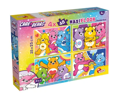Lisciani Puzzle Care Bears Maxifloor, Dvostarne, 4x48 dijelova