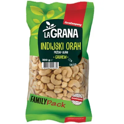 EuroCompany99 Indijski oraščić prženi slani Family Pack, 300 g