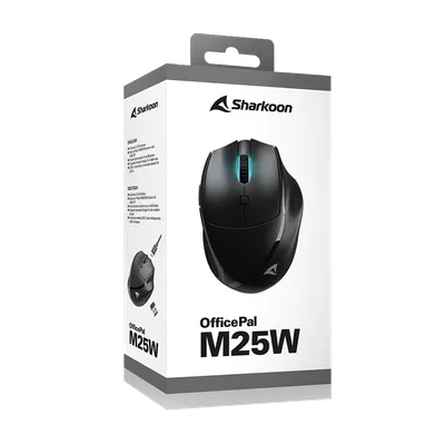 Sharkoon Bežični miš OfficePal M25W, Wire dual mode, Crni