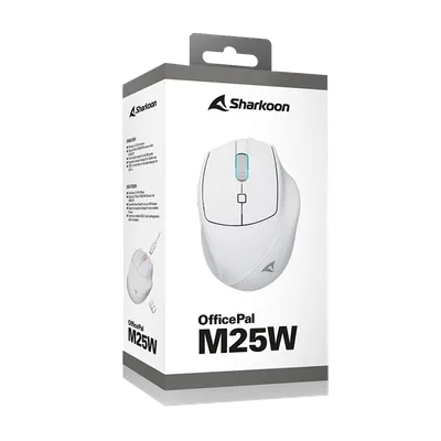 Sharkoon Bežični miš OfficePal M25W, Wire dual mode, Bijeli
