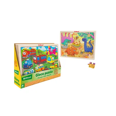 GLOBO Drvene puzzle 48 dijelova 40x30cm, Šarene