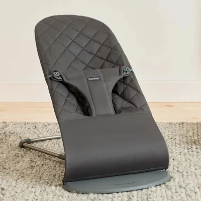 BABYBJÖRN Bouncer Bliss Woven, ergonomska ljuljačka, tamnosiva