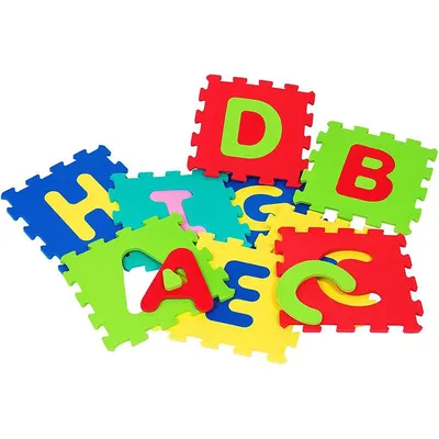 GLOBO Mekane puzzle slova 9kom 10mm, Šarene