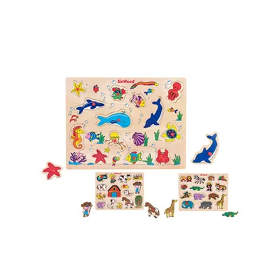 GLOBO SIRWOOD Drvene puzzle ,8, Šarene