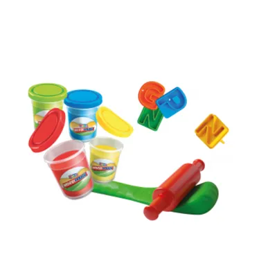 GLOBO Plastelin slova 26 slova 4x56 gr, Šareni