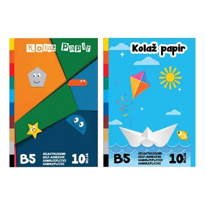 Spirit Kolaž papir  400104, B5, Samoljepljivi, 10 boja