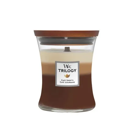 WoodWick Mirisna svijeća Trilogy cafe sweets, 9,9x11,4 cm, Smeđa