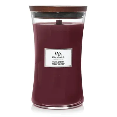 WoodWick Mirisna svijeća Black cherry, 10.2x17.8 cm, Bordo