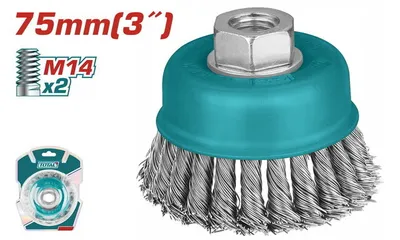 Total Tools Uvijena četka za brusilicu, 75 mm