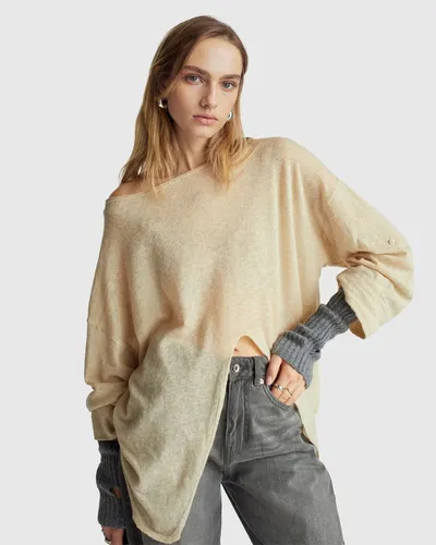 Benetton Ženski džemper 109PD10E1-562-M, Bež