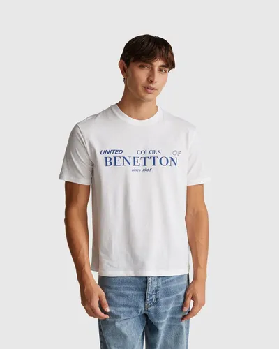 Benetton Muška majica 3I1XU1096-920-M, Bijela