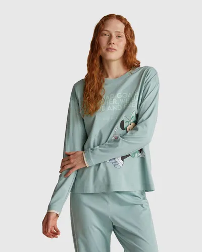 Benetton Ženski gornji deo pidžame 3Y5E3M07Q-30V-M, Plavi