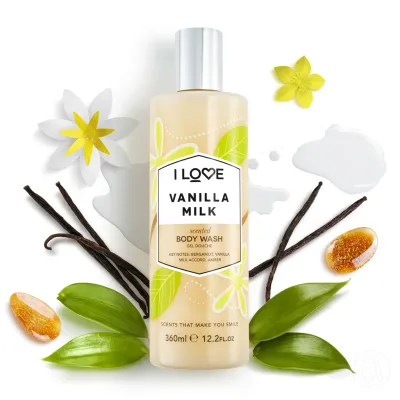 I Love Gel za tuširanje, Mlijeko Vanile,360 ml