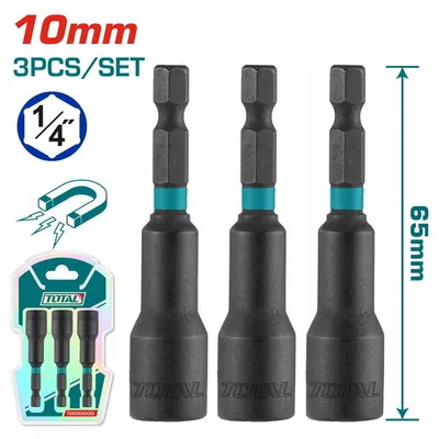 Total Tools Set magnetnih nastavaka za matice 10 mm, 3 kom