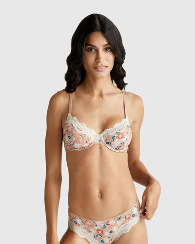 Benetton Grudnjak 32NQ1R023-61B-2B, Roze-bijeli