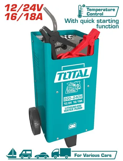 Total Tools Punjač akumulatora i starter 12,24 V, 70-300 Ah