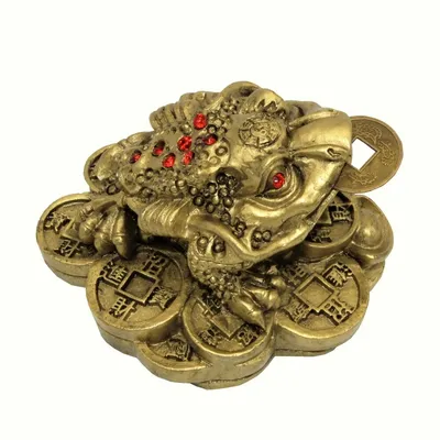 Feng shui figura Tronoga žaba 9137151, Zlatna