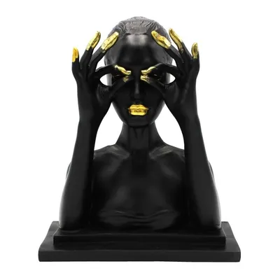 Dekorativna figura djevojke, Crno-zlatna