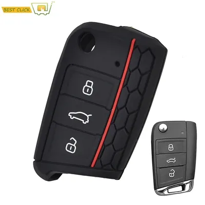 Navlaka Za Ključ Silikonska Vw Tip 11 Crna (Tri Tipke)
