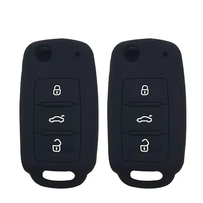 Navlaka Za Ključ Silikonska Vw Tip 7 Crna (Tri Tipke)