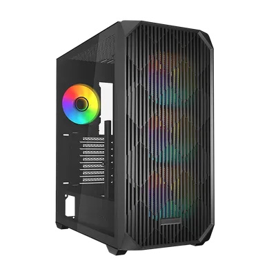 Sharkoon Kućište gaming AK3 RGB ATX, Ventilator 4x120mm, Crno