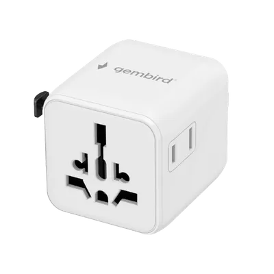 Gembird Univerzalni strujni adapter za sve zemlje TPA-INT-01-W, 20 W, Bijeli
