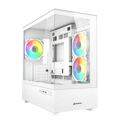 Sharkoon Kućište gaming MK6 RGB mATX, Ventilator 3x120mm, Bijelo
