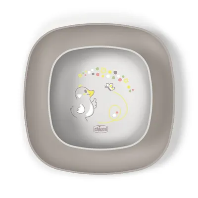 Chicco Set tanjura za jelo, 12m+, Sivi