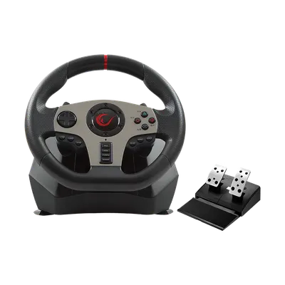 Rampage Volan i pedale gaming V900-S 32939, PS3/PS4/PC/XBOXONE/XBOX360/SWITCH, 6 in 1 Pedal Racing/Steering Wheel, Crni