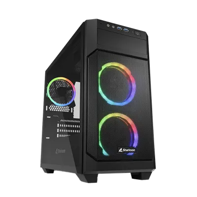 Sharkoon Kućište gaming V1000 RGB, Ventilator 3×120mm, USB 3.0, mATX, Crno