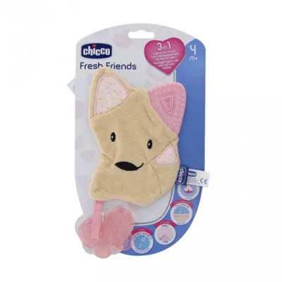 Chicco Grickalica za zube 3u1 Fresh friends, Roza