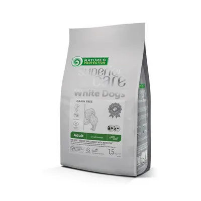 NATURES PROTECTION suha hrana za odrasle bijele i svijetlodlake pse malih rasa Superior Care White Dog 1.5kg Insect