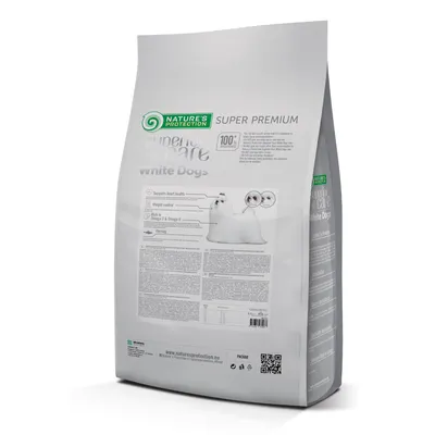 NATURES PROTECTION suha hrana za odrasle bijele i svijetlodlake pse malih rasa Superior Care White Dog, Harringa, 1,5 kg