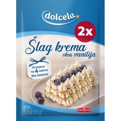 Podravka Šlag krema vanilia Dolcela,  2pak