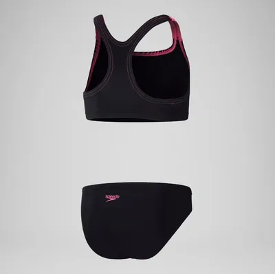Speedo Kupaći kostim za djevojčice Logo, Crno-Roza