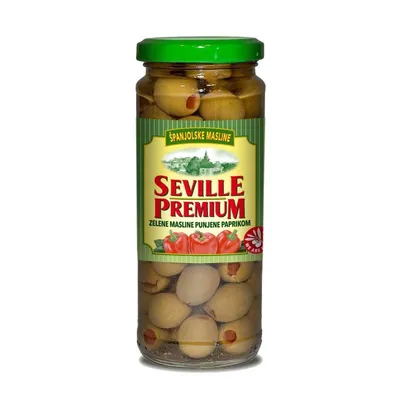 Seville Zelene masline s paprikom, 450 g