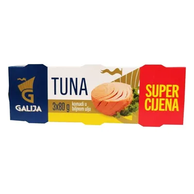 Galija Tuna komadi u biljnom ulju, 3x80 g