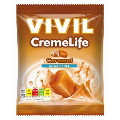 Vivil Bomboni bez šećera creme life karamela, 60 g