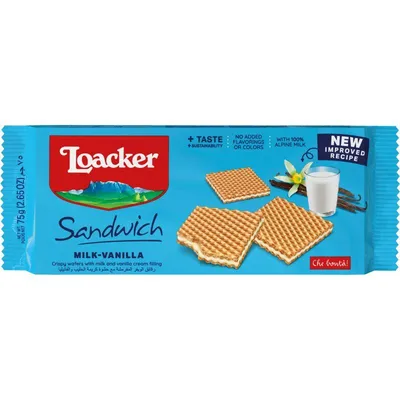 Loacker Napolitanke mlijeko-vanilija, 75 g