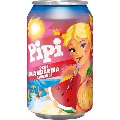Pipi Sok od mandarine i lubenice, 0.33 l
