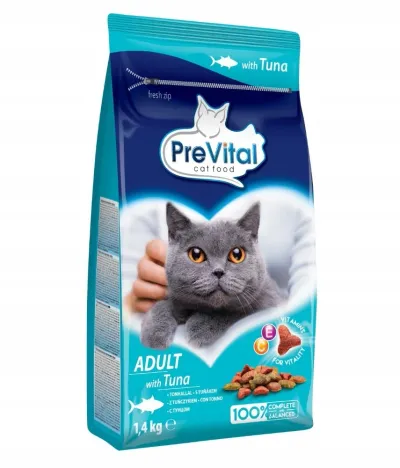Prevital Suha hrana za mačke Adult, Tuna, 1.4 kg