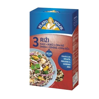 Zlatno polje  Riža, 3 vrste, 800 g