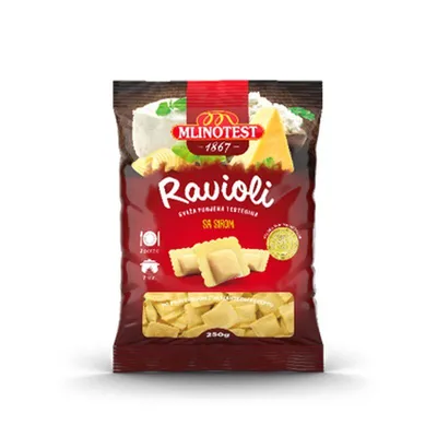 Mlinotest Ravioli sa sirom, 250 g