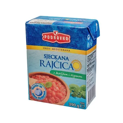 Podravka Sjeckana rajčica s bosiljkom, 390 g