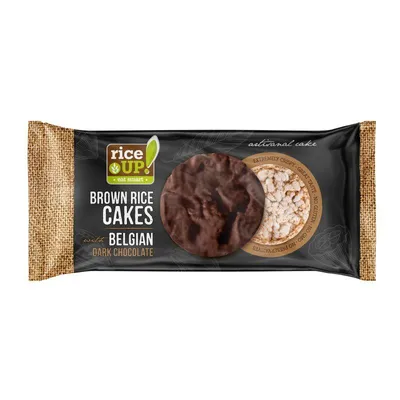 Rice Up Smeđe rižine tortice tamna belgijska čokolada, 90 g
