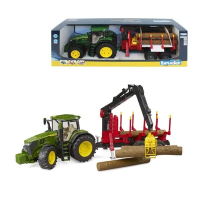 Bruder Traktor i šumska prikolica John Deere, Zeleni