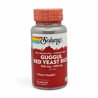SOLARAY Guggul & Red Yeast Rice, 60 kapsula