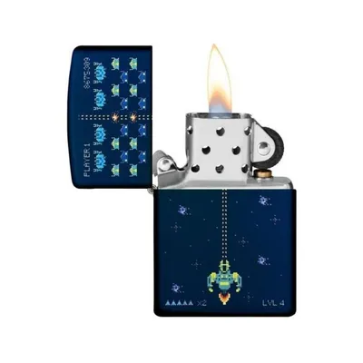 Dizajn piksel igre za Zippo upaljač, Teget
