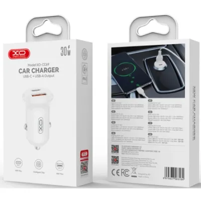 XO Auto Punjač Mini CC69 30W, Bijeli
